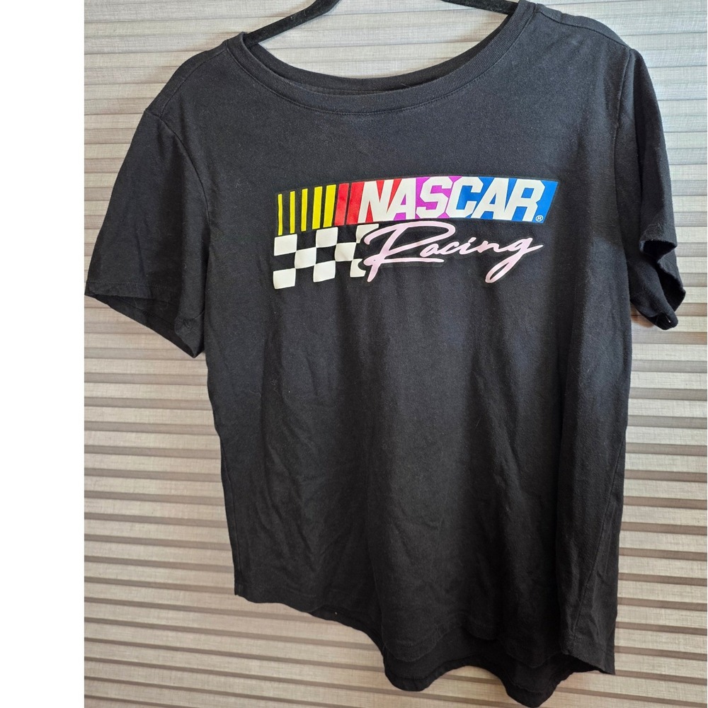 NASCAR Racing Graphic T-Shirt Youth Kids Girls XXL 19 Black Short Slv Crew Neck
